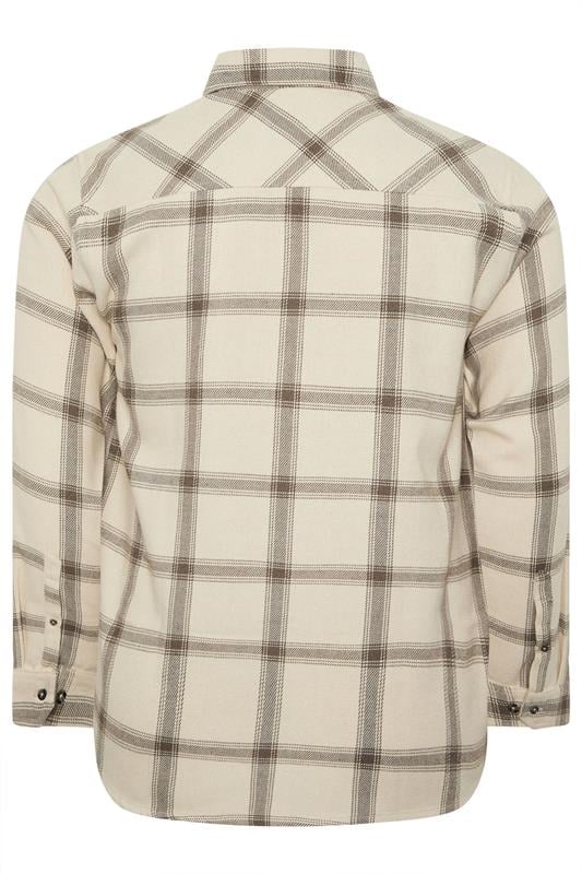 BadRhino Big & Tall Brown Checked Long Sleeve Shirt | BadRhino 7