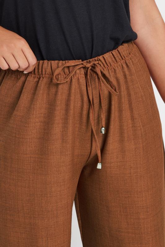 YOURS Plus Size Brown Wide Leg Trousers | Yours Clothing  4