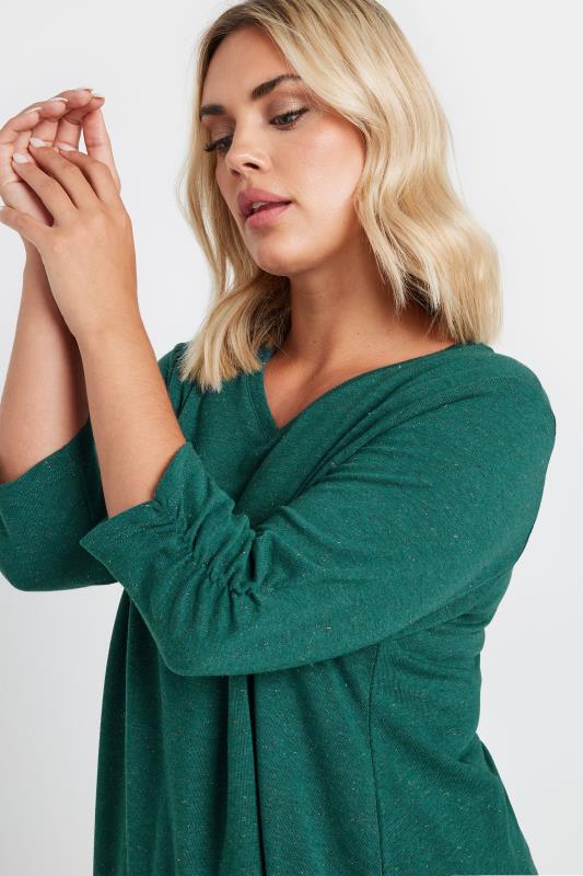 YOURS Plus Size Green Metallic Top | Yours Clothing 5