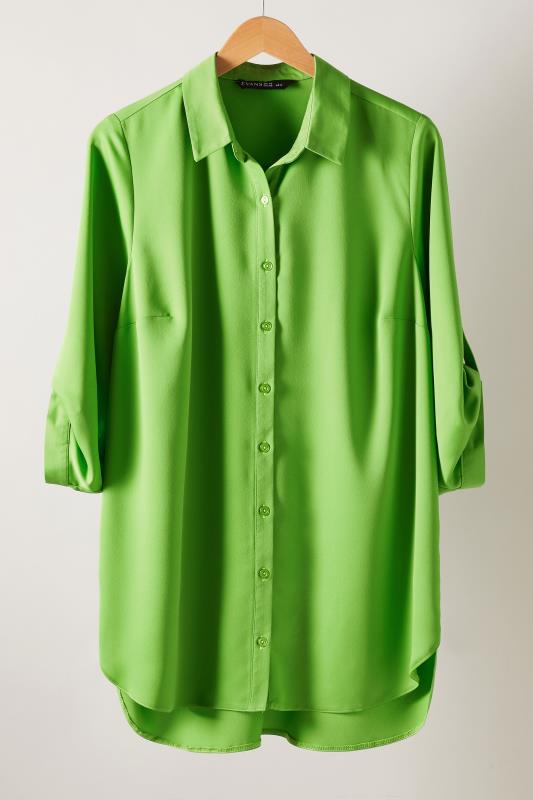 EVANS Plus Size Green Tab Sleeve Shirt | Evans  5