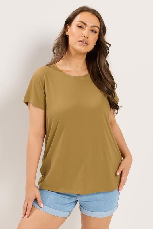  YOURS Curve Yellow Crew Neck T-Shirt
