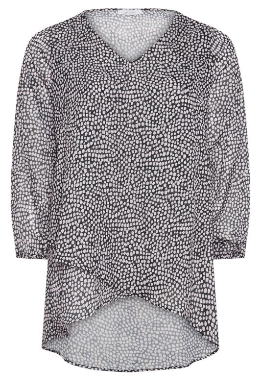 YOURS LONDON Plus Size Black Dalmatian Print Blouse | Yours Clothing 5