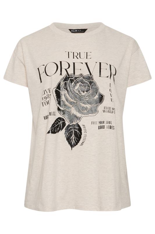 YOURS Plus Size Natural Brown 'True Forever' Slogan Top | Yours Clothing 5