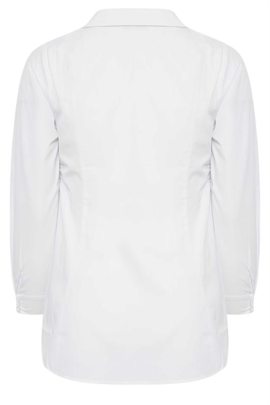 YOURS Plus Size White Long Sleeve Ruched Shirt | Yours Clothing 7