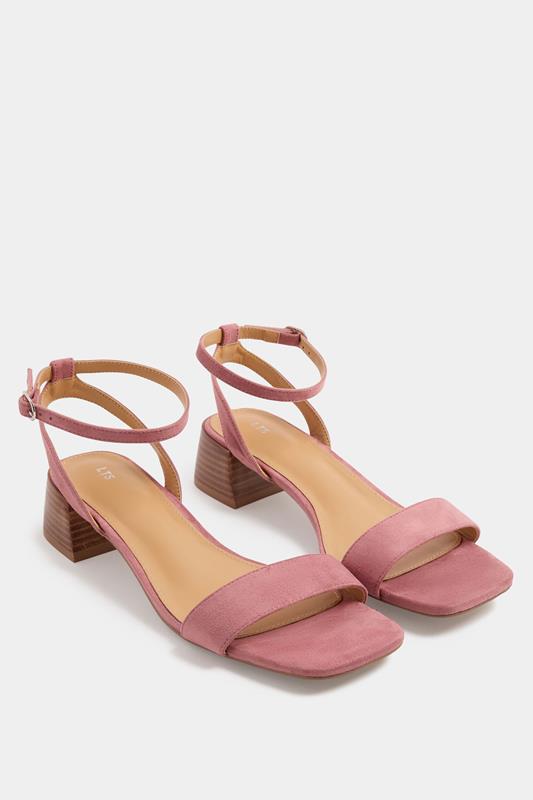 LTS Blush Pink Strap Block Heel In Standard Fit