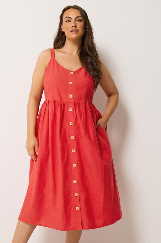 YOURS Curve Red Linen Sundress