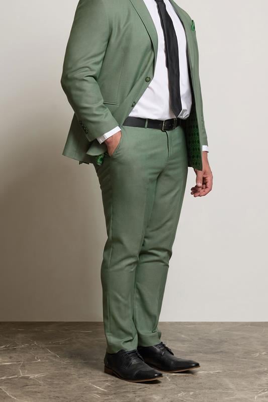 BadRhino Tailoring Big & Tall Green Textured Trousers