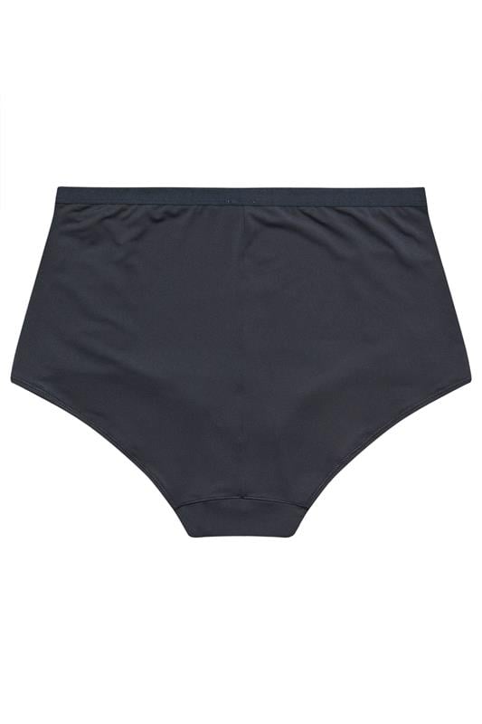 YOURS Curve Navy Blue Floral Embroidered Full Briefs | Yours Clothing 6