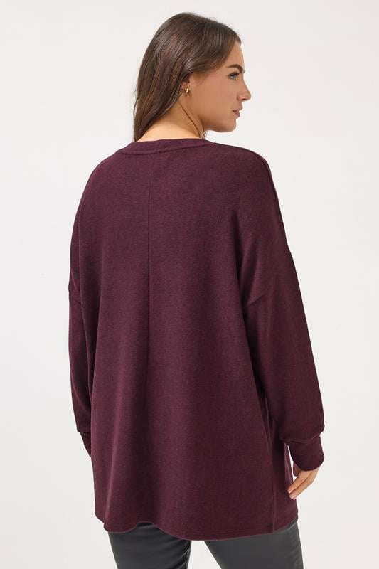 YOURS Plus Size Purple Diamante Soft Touch Jumper | Yours Clothing 2