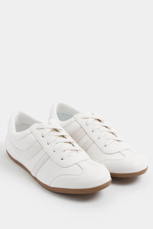  LTS Ivory White Retro Stripe Trainers In Standard Fit