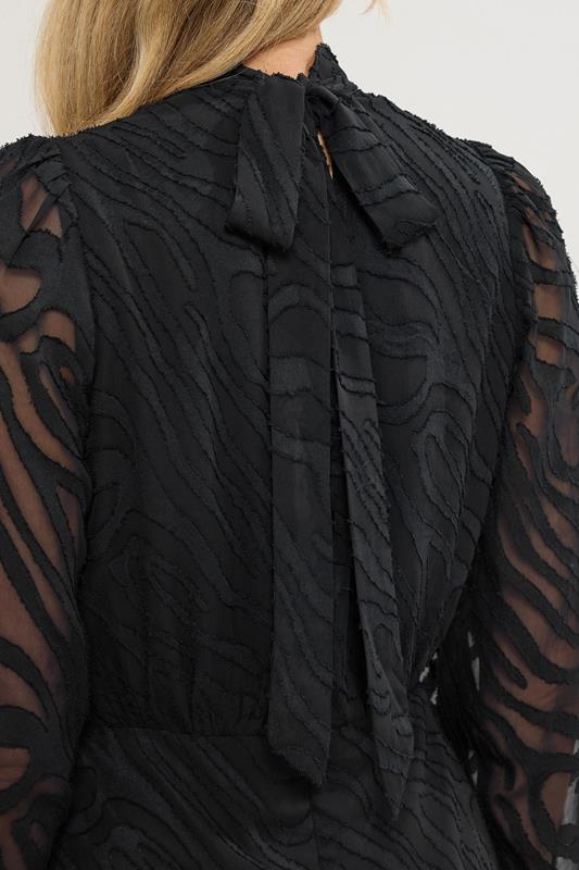 LTS Tall Black Animal Burnout Tie Midi Dress | Long Tall Sally  5