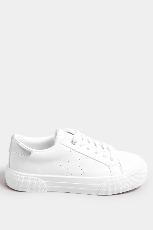 White Star Cut Out Trainers In Extra Wide EEE Fit | Yours Clothing 3