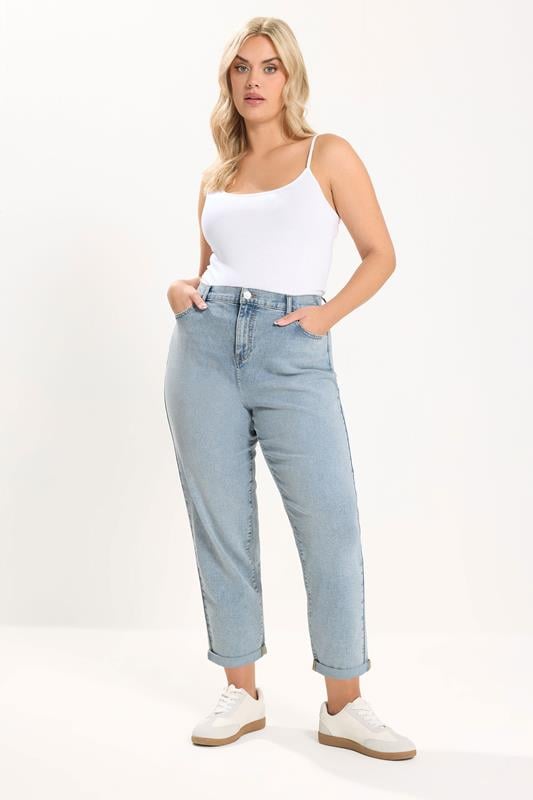 YOURS Plus Size Blue Boyfriend Jeans | Yours Clothing 1