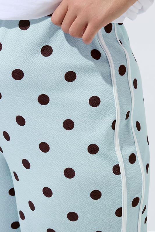 LIMITED COLLECTION Plus Size Blue Polka Dot Side Stripe Trousers | Yours Clothing 5