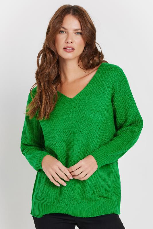 M&Co Fern Green V-Neck Knitted Jumper | M&Co 1