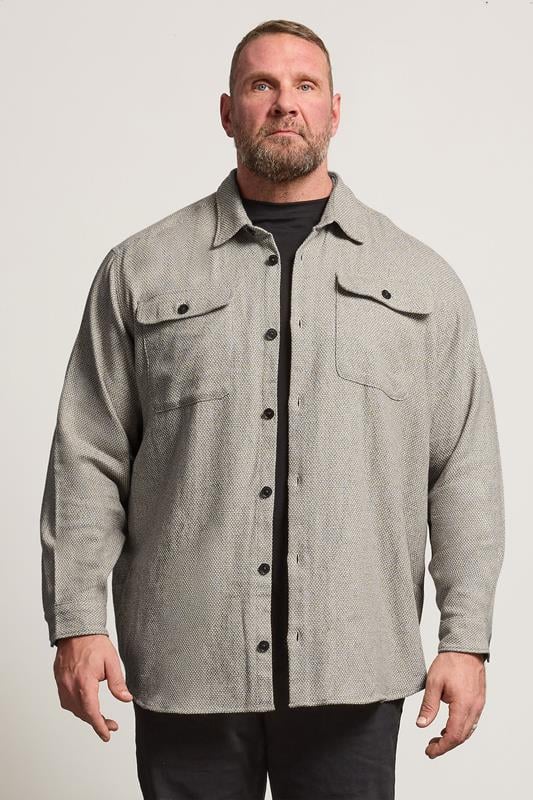JACK & JONES Big & Tall Brown Woven Check Overshirt