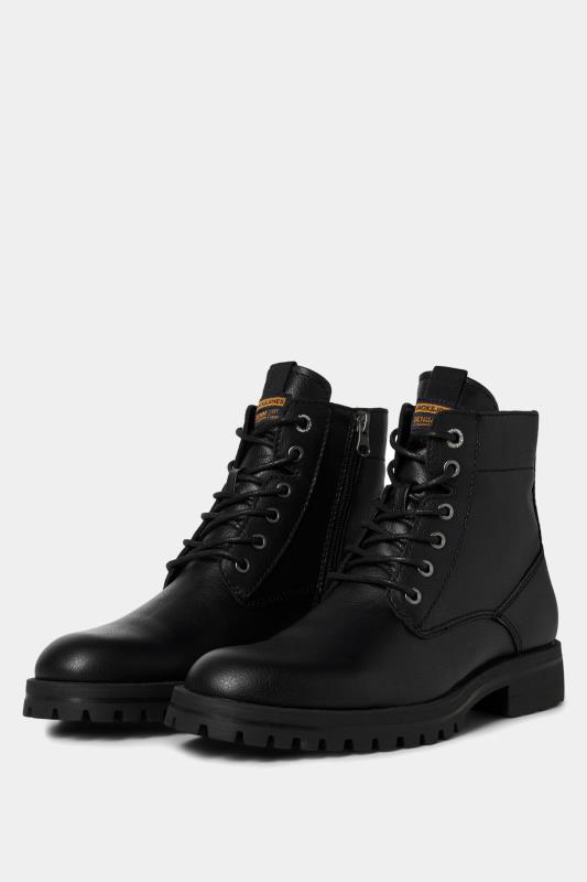 JACK & JONES Big & Tall Black Faux Leather Boots | BadRhino  2