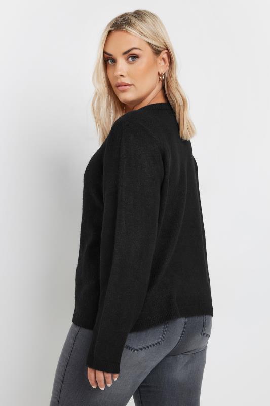 YOURS Plus Size Black Button Through Cardigan | Yours Clothing 4