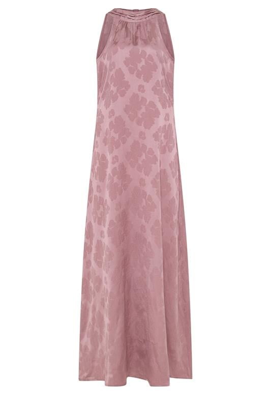 LTS Tall Women's Pink Jacquard Halterneck Maxi Dress | Long Tall Sally 5