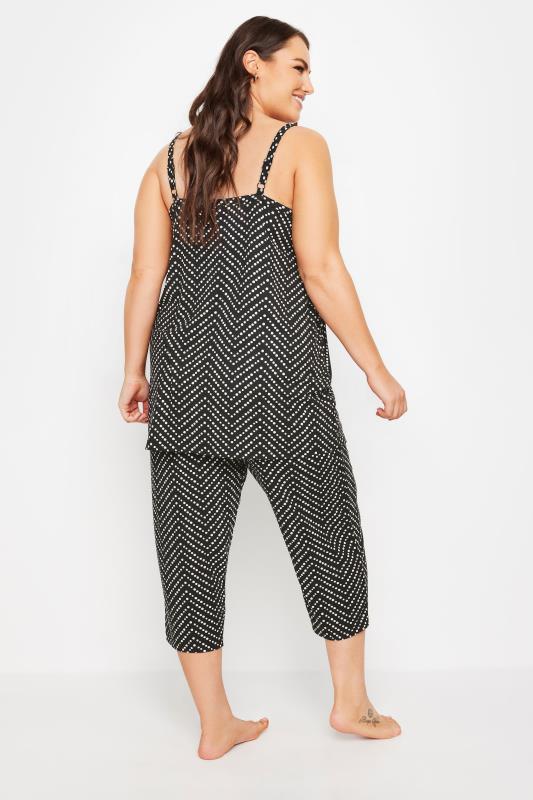 YOURS Plus Size Black Spot Print Pyjama Set | Yours Clothing 3