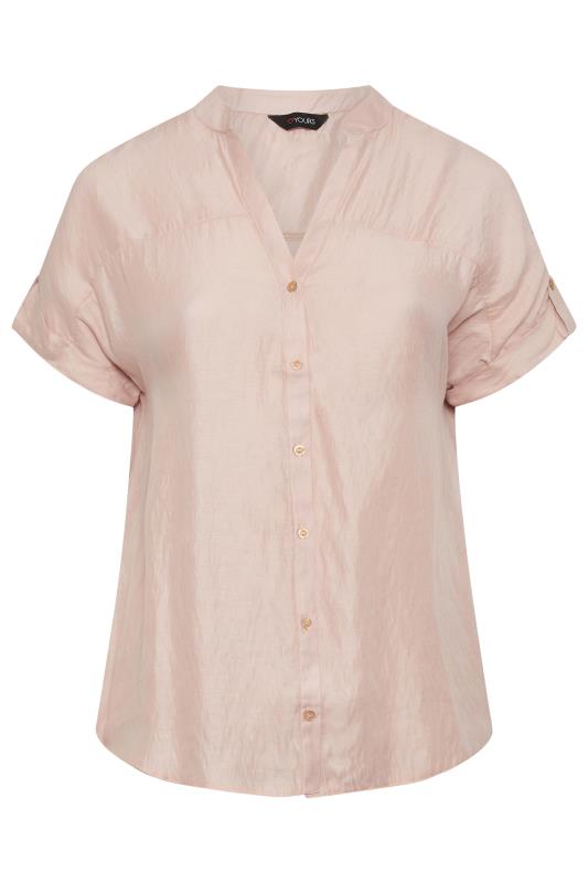 YOURS Plus Size Pink Button Through Shirt | Yours Clothing 5