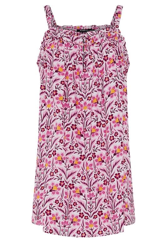 YOURS Plus Size Pink Floral Print Cami Vest Top | Yours Clothing 5
