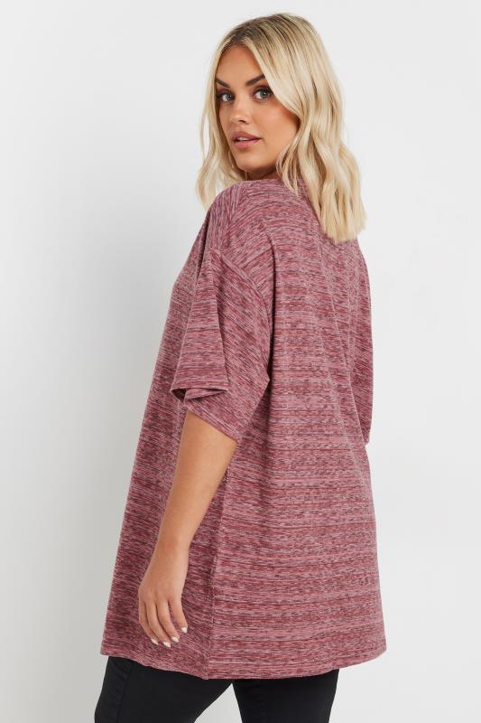 YOURS Plus Size Pink Striped Oversized Top | Yours Clothing 3