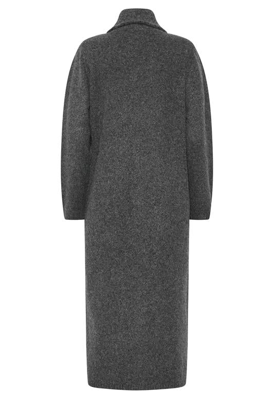 LTS Tall Grey Button Knitted Coatigan | Long Tall Sally 6