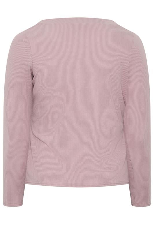 LIMITED COLLECTION Plus Size Pink Ribbed Button Cardigan | Yours Clothing 6