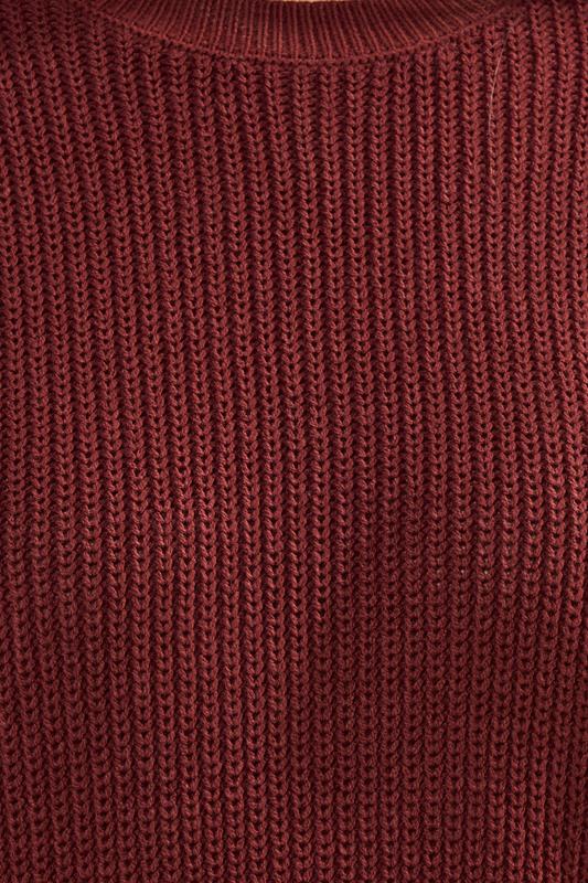 YOURS Plus Size Burgundy Red Drop Shoulder Jumper| Yours Clothing 4