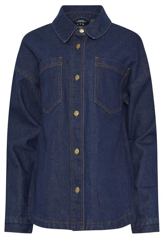 LTS Tall Blue Cotton Indigo Denim Shacket | Long Tall Sally 8