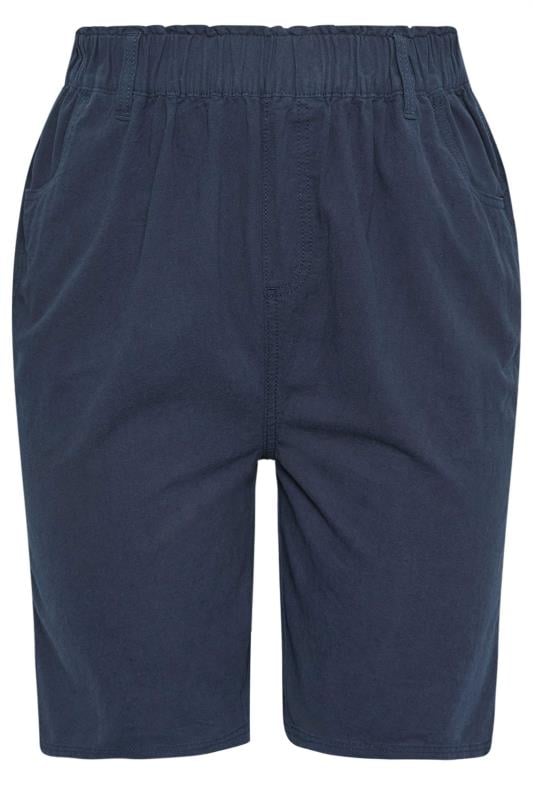 YOURS Plus Size Navy Blue Cool Cotton Shorts | Yours Clothing 5