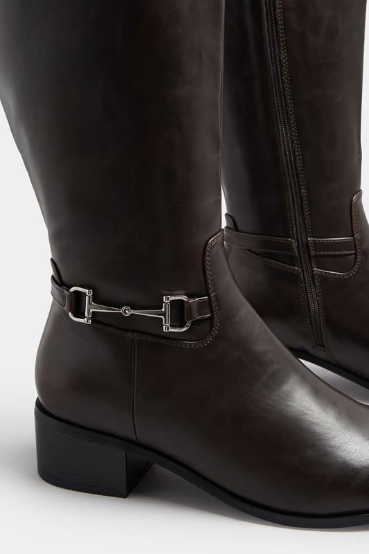 LTS Brown Metal Trim Knee High Riding Boots | Long Tall Sally 5