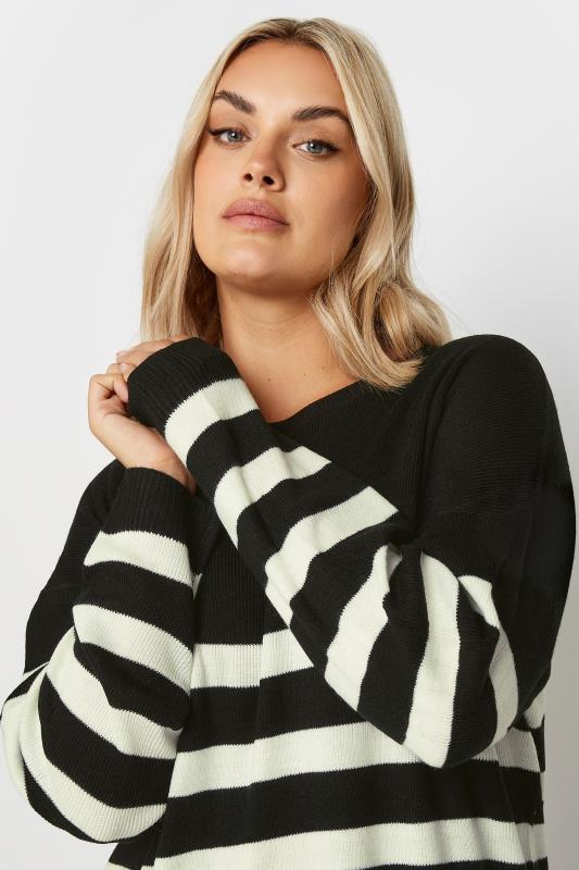 Plus Size YOURS Curve Black Stripe Jumper Dress | Yours Clothing  4