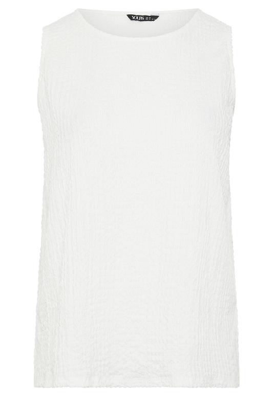 YOURS Plus Size White Bubble Textured Vest Top | Yours Clothing 5