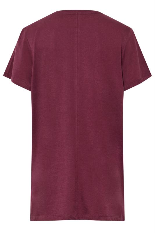 LTS Tall Burgundy Red Placket Pyjama Top | Long Tall Sally 7