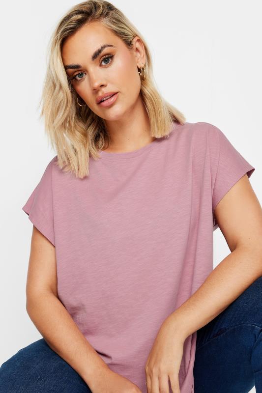 YOURS Plus Size Blush Pink Crew Neck T-Shirt | Yours Clothing 4