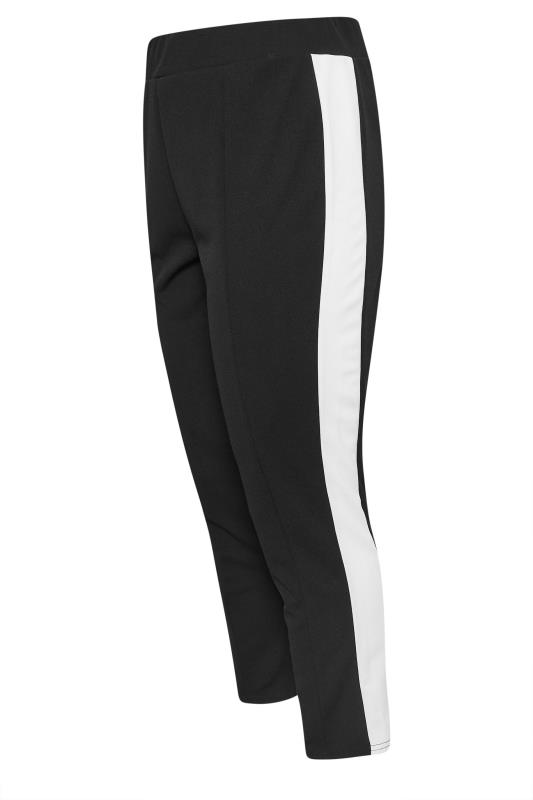 YOURS Plus Size Black Side Stripe Tapered Trousers | Yours Clothing 6