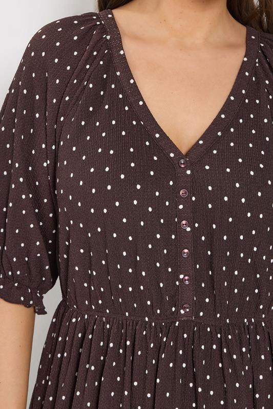 YOURS Plus Size Chocolate Brown Polka Dot Dress | Yours Clothing 4