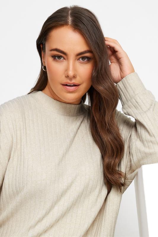 YOURS Plus Size Cream Ribbed Jumper | Yours Clothing 4