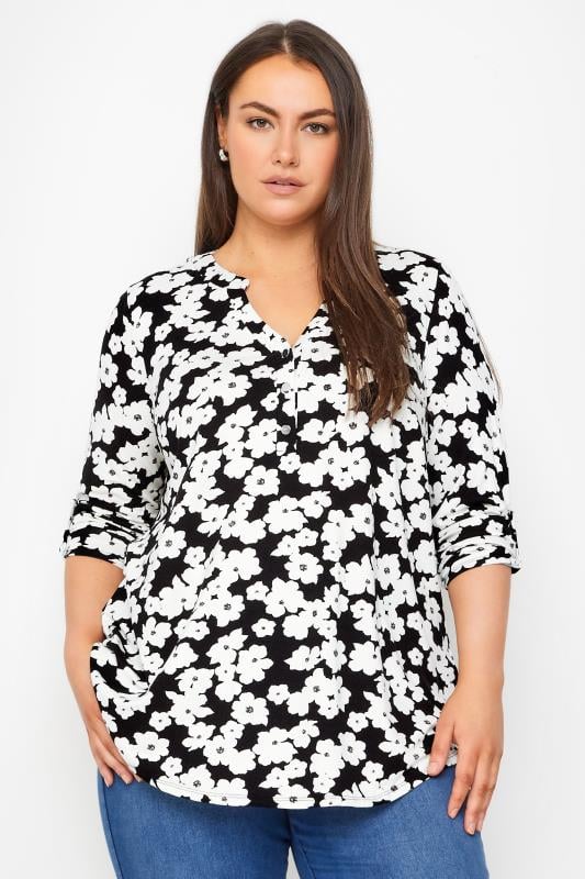 VSERETLOON Spring Big Yards Single-Breasted Shirt Tops Ladies New Striped  Printed Shirt Women (Color : Floral, Size : 4X)