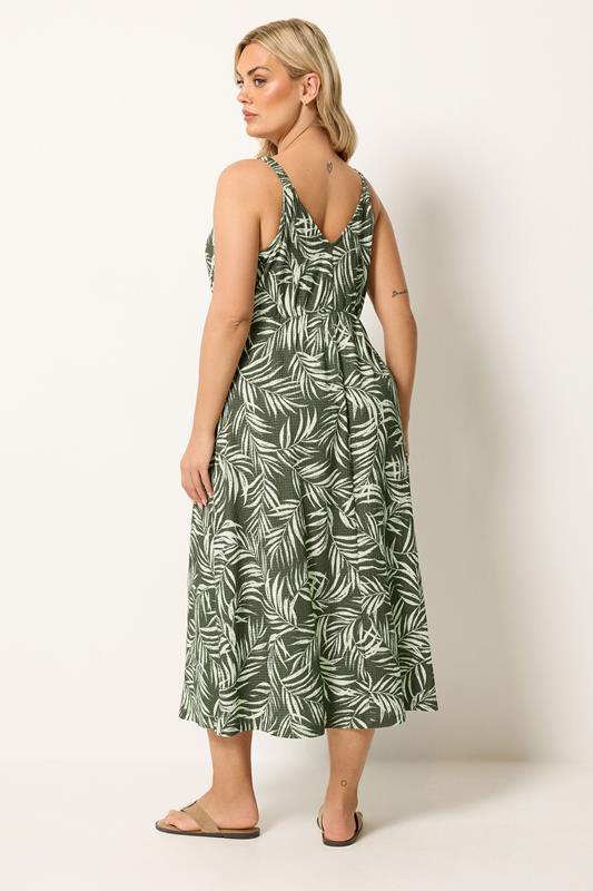 YOURS Plus Size Khaki Green Keyhole Midi Dress | Yours Clothing 4