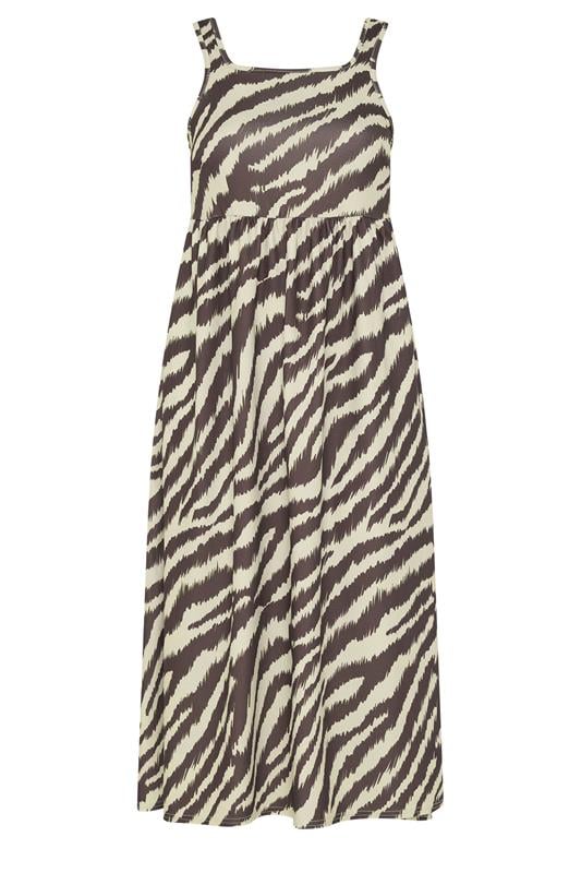 LIMITED COLLECTION Plus Size Brown Zebra Strappy Dress | Yours Clothing 5