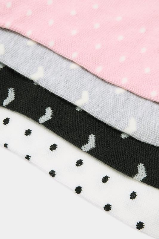 YOURSET 4 PACK Plus Size Pink Polka Dot Liner Socks | Yours Clothing 2
