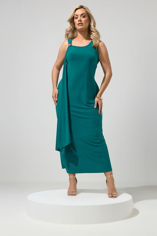  YOURS LONDON Curve Teal Blue  Maxi Dress