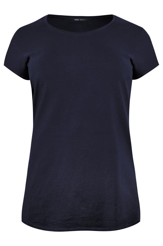 YOURS 3 PACK Plus Size Navy Blue & Black Core T-Shirts | Yours Clothing 11