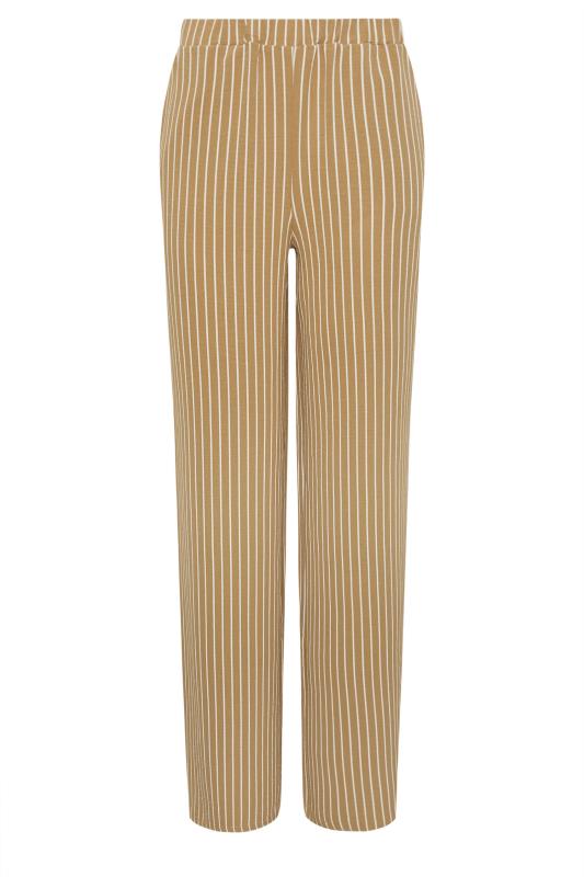 LTS Tall Women's Natural Brown Stripe Wide Leg Trousers | Long Tall Sally 5