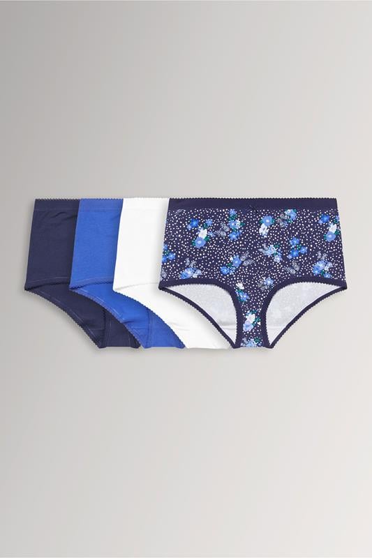  YOURSET 5 PACK Curve Blue Floral Butterfly Print Full Briefs