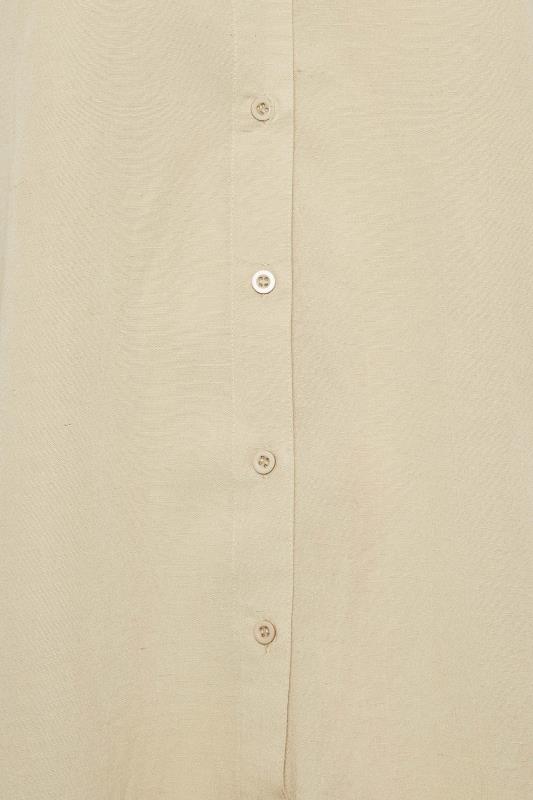 YOURS Plus Size Beige Brown Linen Shirt | Yours Clothing 5