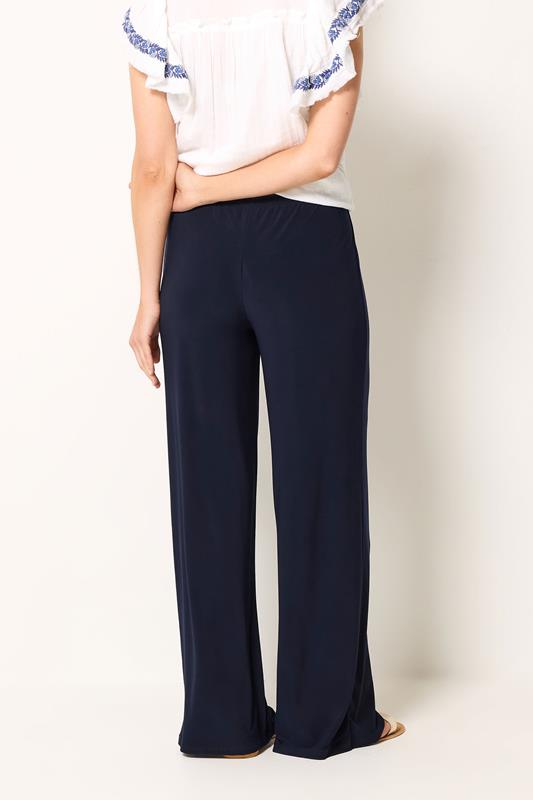 LTS Tall Women's Navy Blue Palazzo Wide Leg Trousers | Long Tall Sally 2